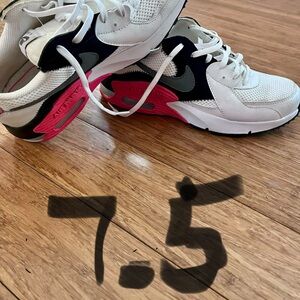 Nike White and Pink Mesh Athletic Shoes